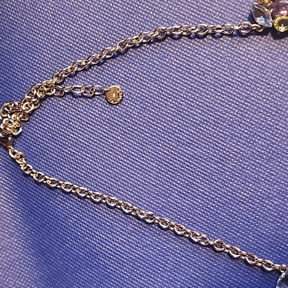Talbots Simulated Amethyst Silver Toned Statement Necklace...17 Inches Long - Picture 2 of 6